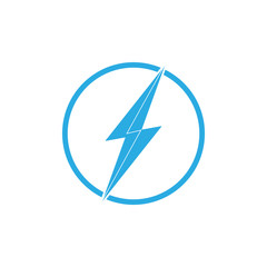 simple geometric thunder bolt logo vector