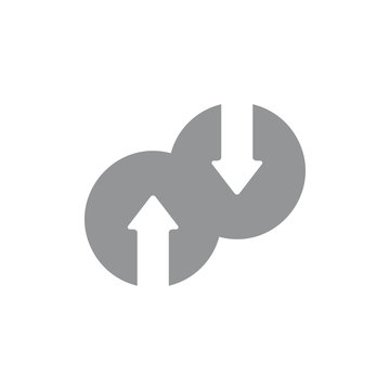 simple up down arrow exchange logo vector