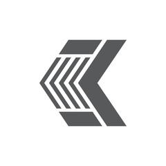 letter k stripes simple geometric logo vector