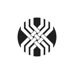 letter x stripes linked overlapping vector