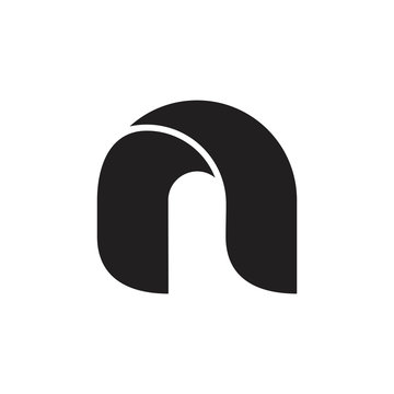 letter rn simple geometric 3d logo vector