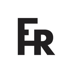 letter fhr simple geometric line logo vector