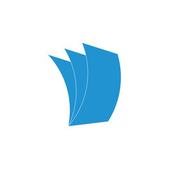 simple 3d flat geometric paper notes logo vector