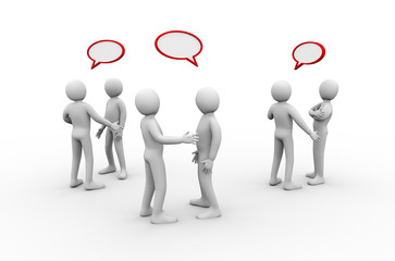 3d  group of people meeting and discussion