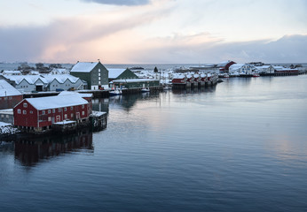 Svolvaer in Winter on Lofoten Archipelago in the Arctic Circle in Norway