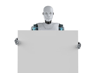robot with blank board
