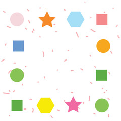 Cute colorful square frame isolated on white background for web design, abstract, wall, presentation, vector illustration Eps 10.