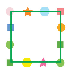 Cute colorful square frame isolated on white background for web design, abstract, wall, presentation, vector illustration Eps 10.