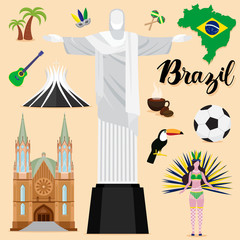 Tourist Brazil Travel set collection