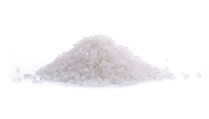 Fototapeta na wymiar rice grains isolated on white background