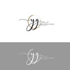 Y G YG Initial letter handwriting and  signature logo.