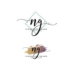 N G NG Initial letter handwriting and  signature logo.