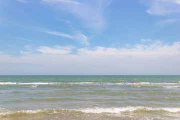 Landscapes View The atmosphere is beautiful Sand and sea and the color of the sky, The beach of Thailand.