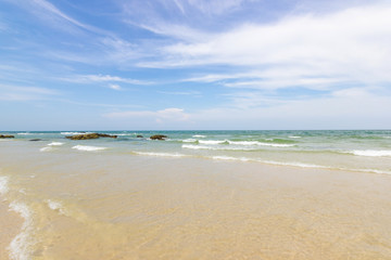 Landscapes View The atmosphere is beautiful Sand and sea and the color of the sky, The beach of Thailand.