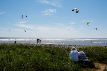 Kite sailing in Lawrencetown Beach, Nova Scotia