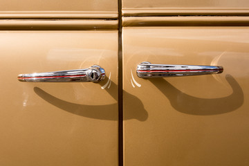 Car part art is specifically cropped to create interesting designs from classic American cars...