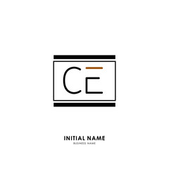 C E CE Initial logo letter with minimalist concept. Vector with scandinavian style logo.