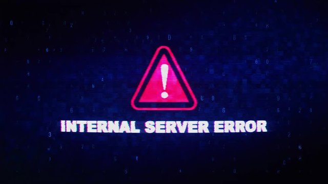Internal Server Error Text Digital Noise Glitch Effect Tv Screen Loop Background. Login and Password With System Error Security ,Hacking Alert , Cyber Crime Attack Computer Error Distortion Message .