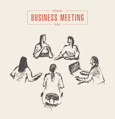 Businesswomen a project meeting teamwork a vector