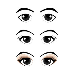 Set of cartoon eyes, vector illustration.