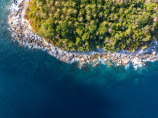 Little island in ocean.