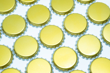 Close Up aluminum rings cap on white background.