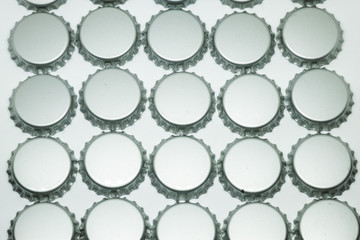 Close Up aluminum rings cap on white background.