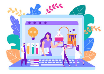 Remote Teachers Homework Check Vector Illustration