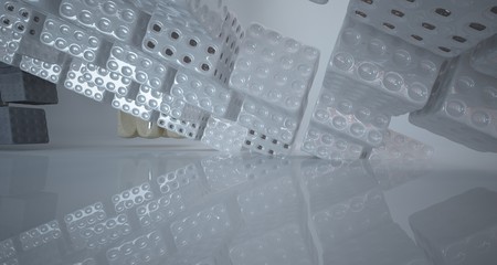 Abstract  concrete and coquina parametric smooth interior. 3D illustration and rendering.