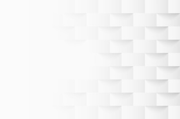 Abstract . Embossed geometric square white background ,light and shadow .Vector.
