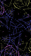 Ornate geometric pattern and abstract multicolored background