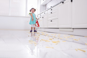 Girl Throwing French Fries