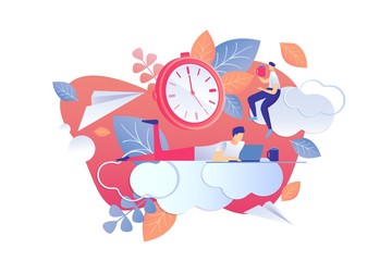 Performing Scheduled Tasks Vector Illustration.