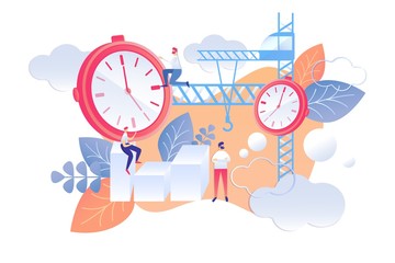 Cartoon Flat Plan for Next Day Time Management.