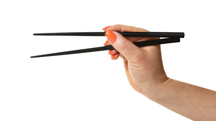 female hand with chopsticks