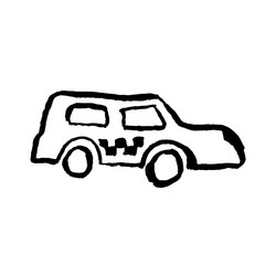 Fototapeta na wymiar Taxi icon. Brush grunge vector illustration.