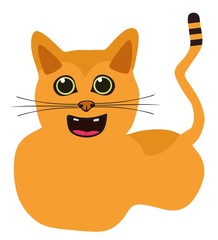 smiling cat isolated on white