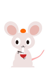 かわいいネズミの年賀状イラスト素材
