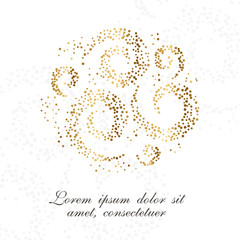 Fototapeta premium Golden swirls design. Elegant ornamental emblem on the white background.