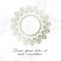 Silver rings in Asian style. Elegant ornamental emblem on the white background.