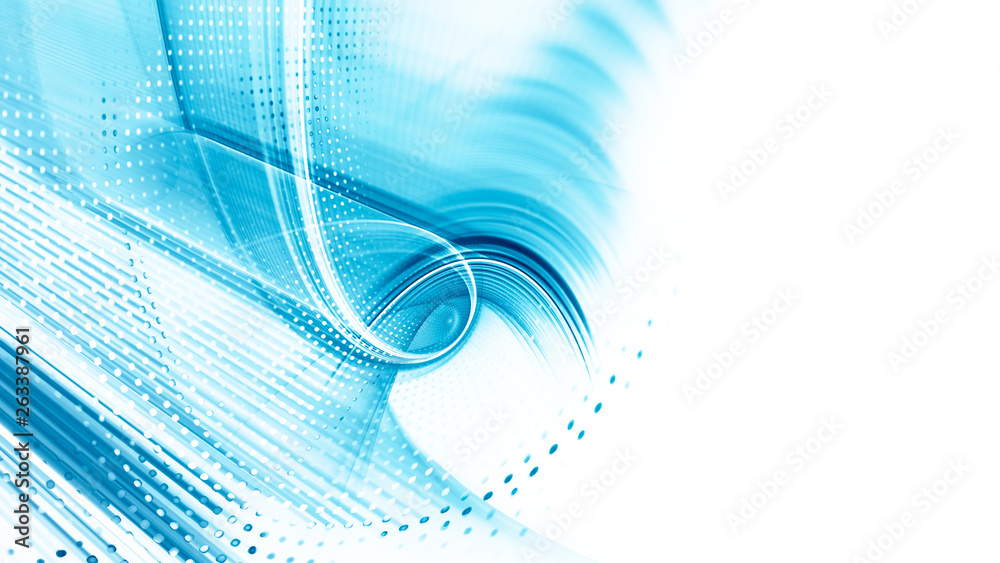 Fototapete abstract background. 3d illustration. fractal graphics composition of dots, waves and rays of light.