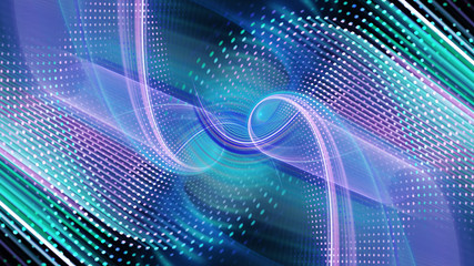 Abstract background. 3d illustration. Fractal graphics composition of dots, waves and rays of light.
