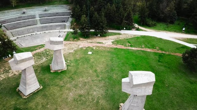 Bubanj park in Nis, Serbia aerial view