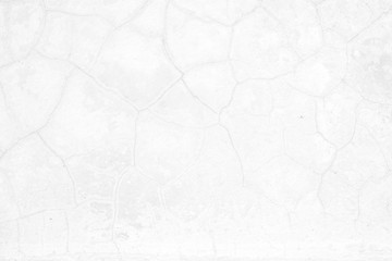 White Cracked Concrete Wall Texture Background.
