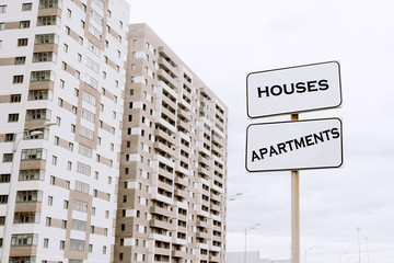 sign near the residential building under construction