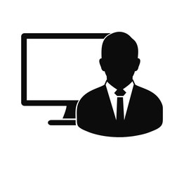 Computer User Icon. Flat style vector EPS.