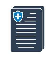 Medical and healthcare insurance icon. Flat style vector EPS.