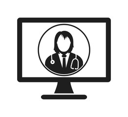Online Doctor Icon. Flat style vector EPS.
