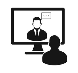 Video conference icon. Flat style vector EPS.