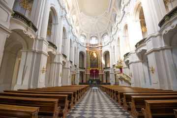 Interior of the ancient cathedral (Hofkirche), Dresden